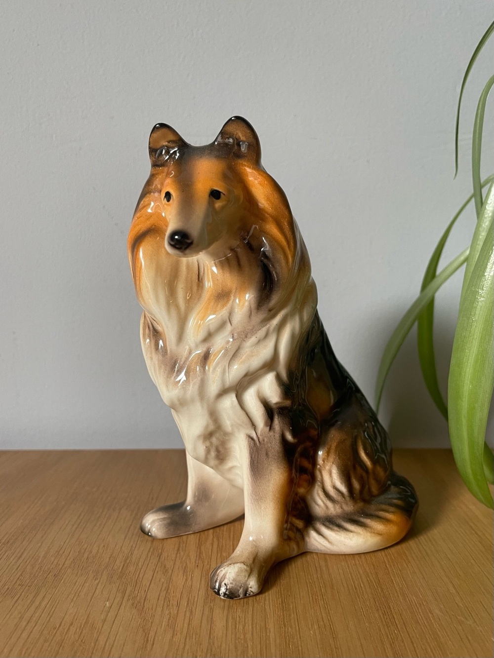 Vintage MCM Ceramic Collie Lassie Dog Figurine Japan